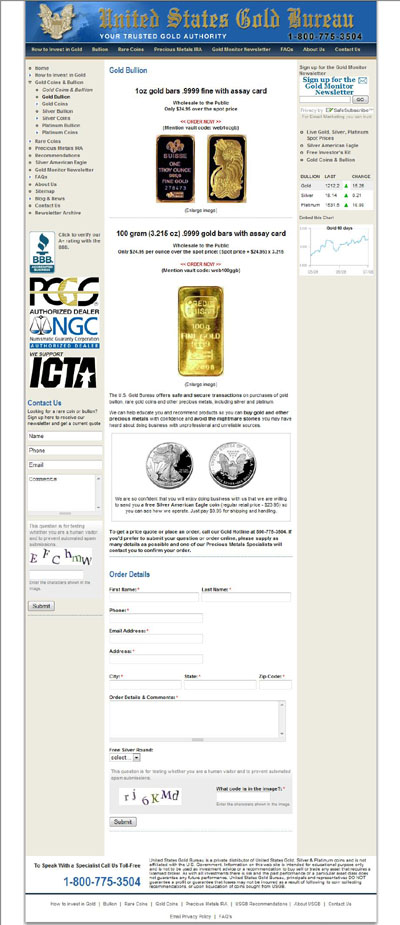 US Gold Bureau Coins & Bullions Page